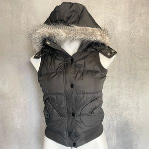 Full tilt faux fur hooded black vest